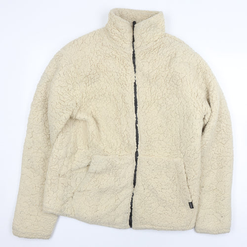 Pull&Bear Women's Beige Fleece Jacket Size 10