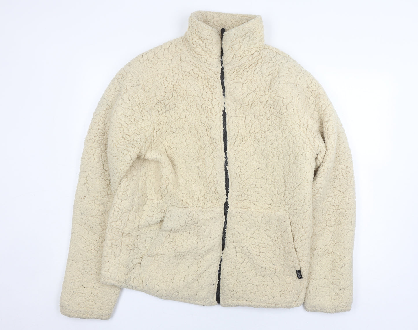 Pull&Bear Women's Beige Fleece Jacket Size 10