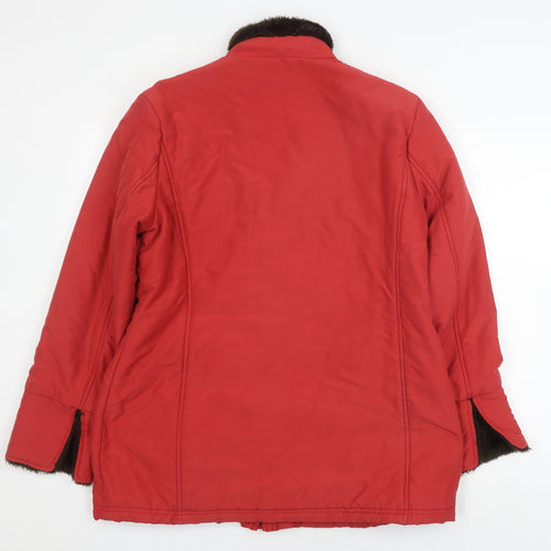 Cotton Traders Women's Red Zip Coat - Size 14