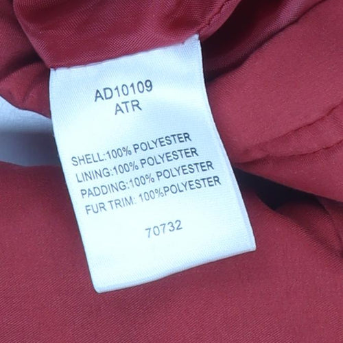 Cotton Traders Women's Red Zip Coat - Size 14