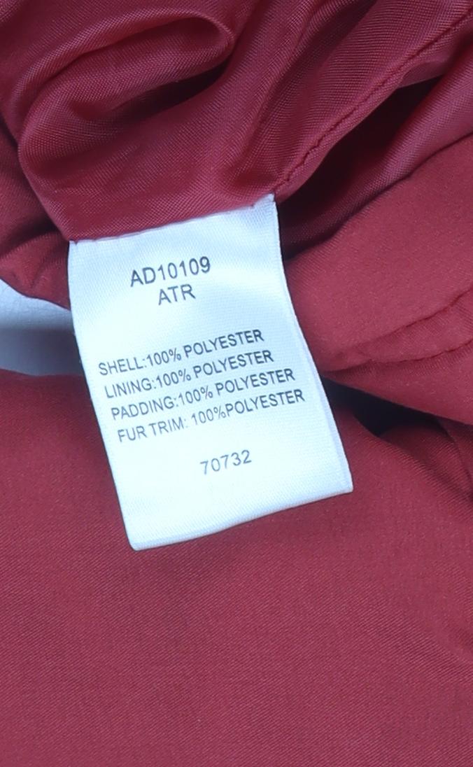 Cotton Traders Women's Red Zip Coat - Size 14