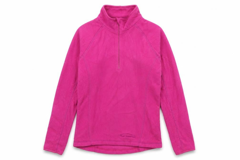 Front view of Blue Mountain Women's Pink Fleece Pullover Sweatshirt