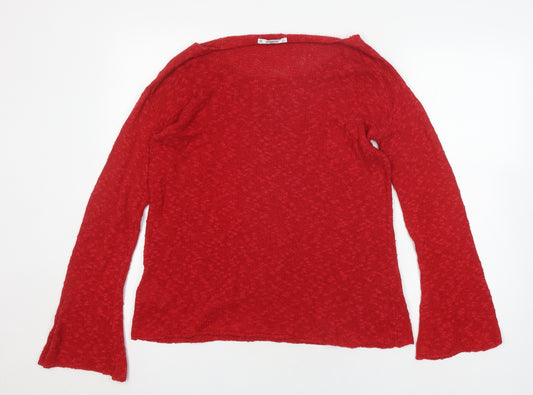 Pull&Bear Women's Red L Pullover Cotton Acrylic Jumper