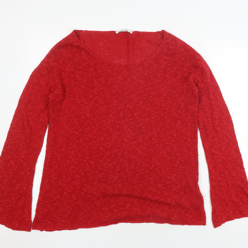 Pull&Bear Women's Red L Pullover Cotton Acrylic Jumper