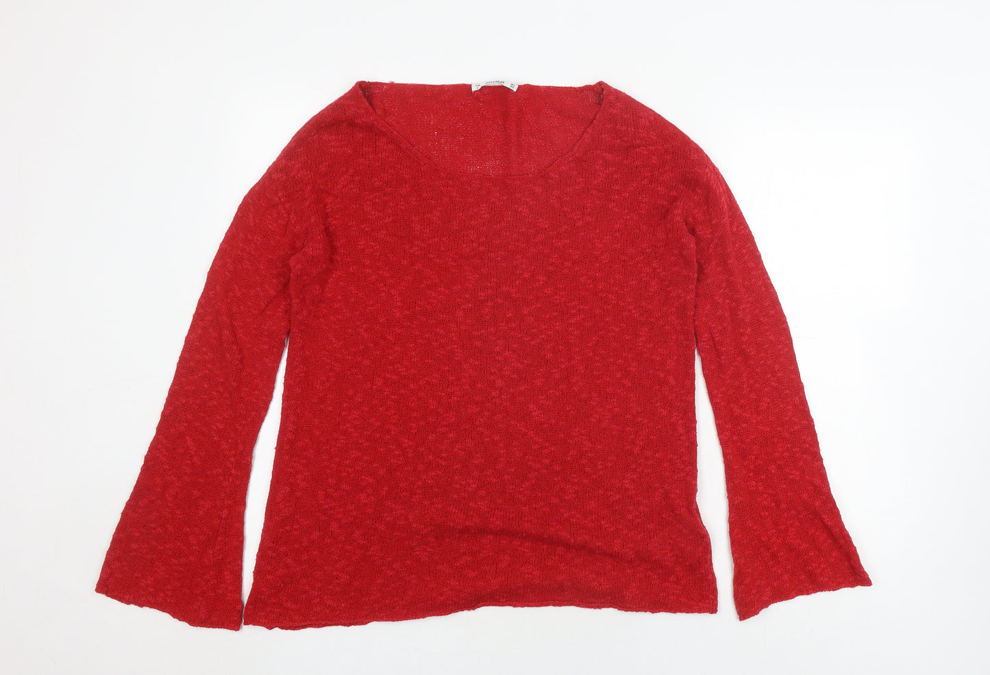 Pull&Bear Women's Red L Pullover Cotton Acrylic Jumper