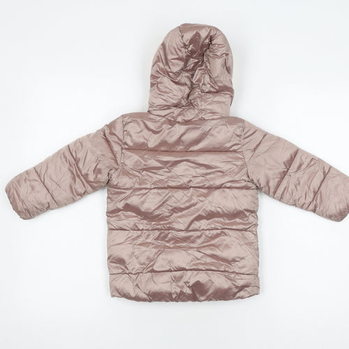 Next Girls Brown Puffer Jacket Size 18 Hooded Winter Coat
