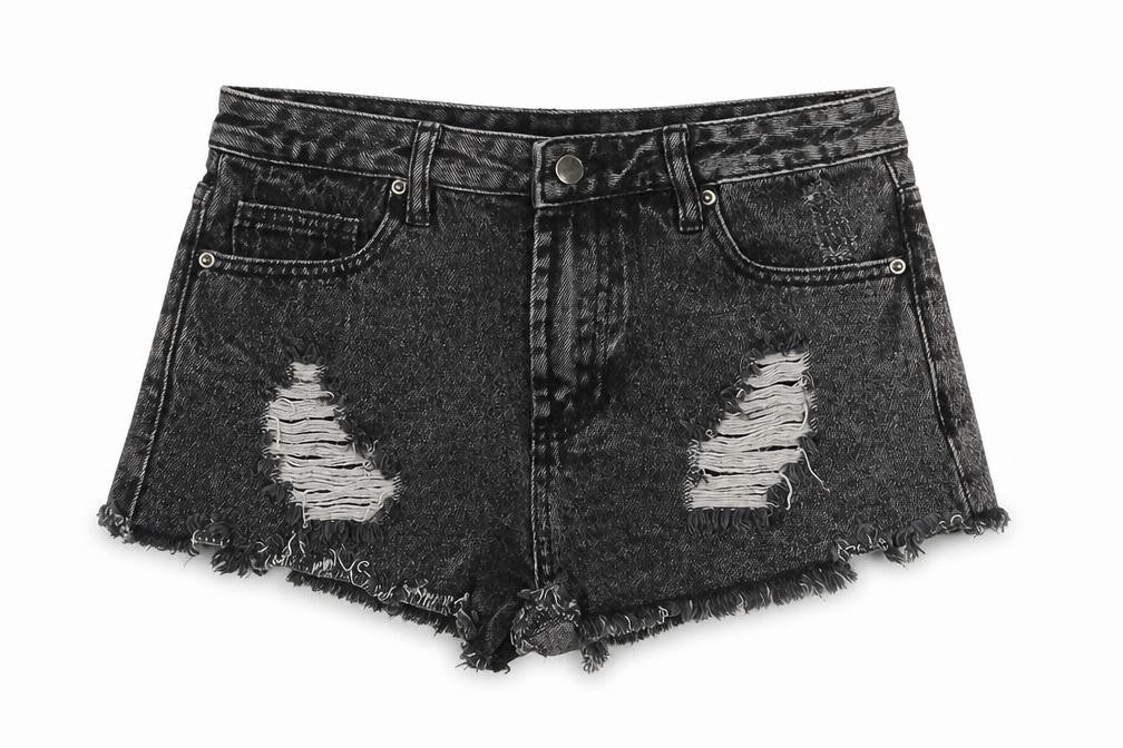 Forever 21 Black Women Cut-Off Denim Shorts Size 6