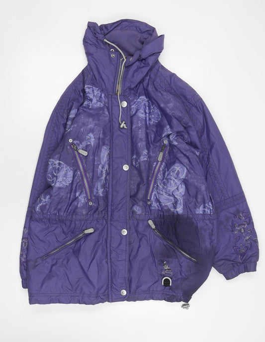 Luhta Women's Purple Parka Jacket Size 14 Winter Casual