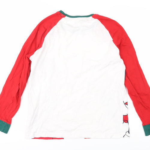 Disney Christmas T-Shirt Unisex Red White Size 8-10