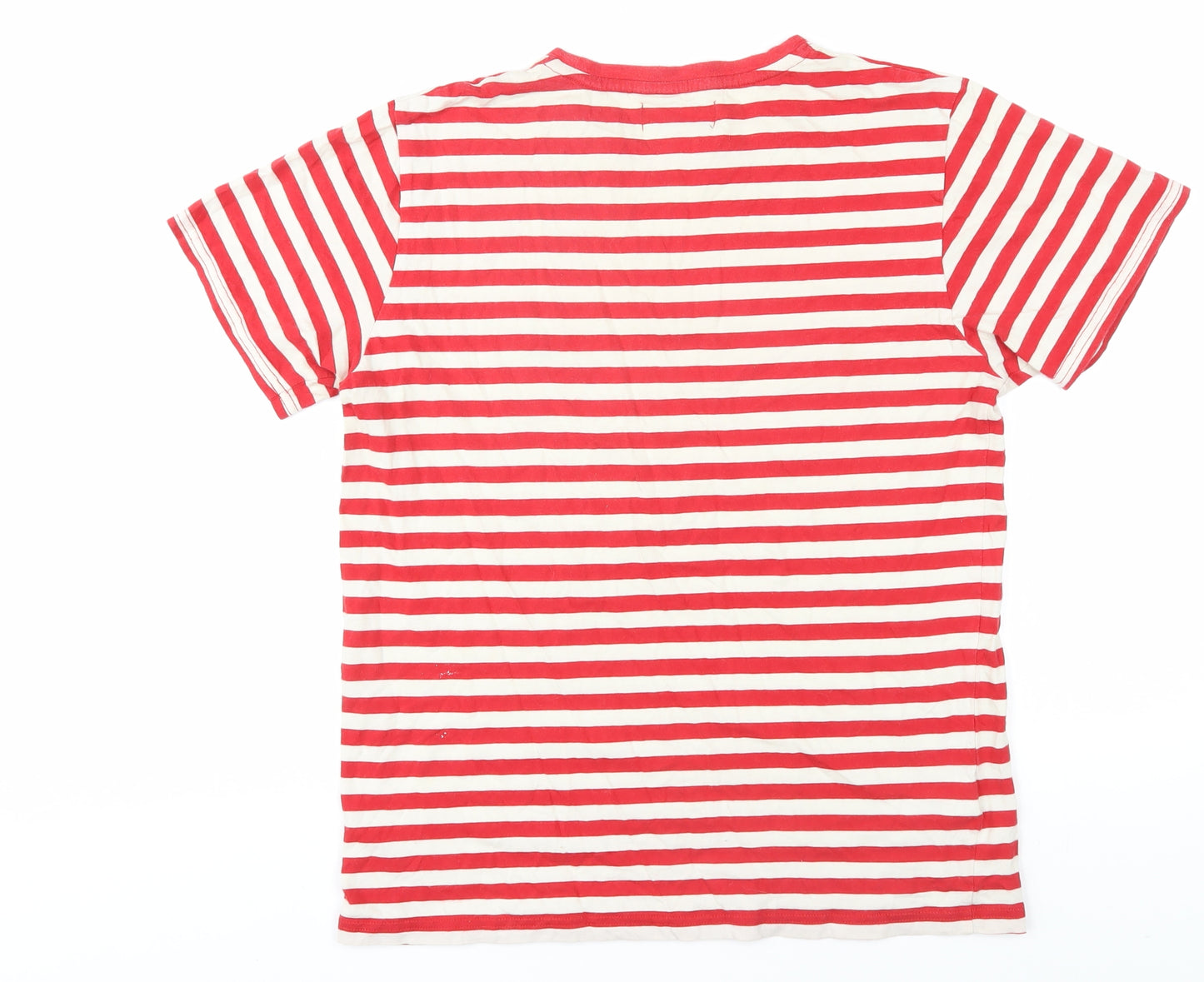 Fred Perry Men's Red Striped Crew Neck T-Shirt Medium