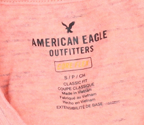 American Eagle Women's Pink Basic T-Shirt, S, Crew Neck