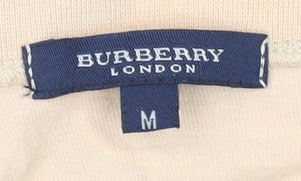 Burberry Men's Beige Long Sleeve Henley T-Shirt M