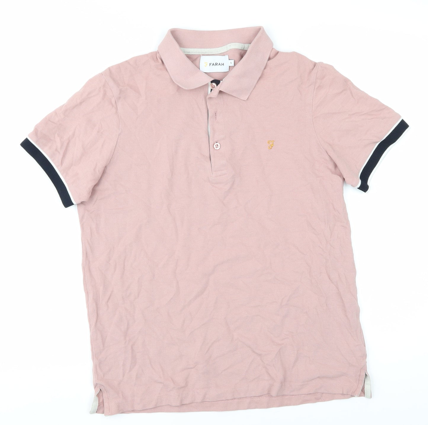 Farah Men's Pink Polo Shirt, Size S, Short Sleeve