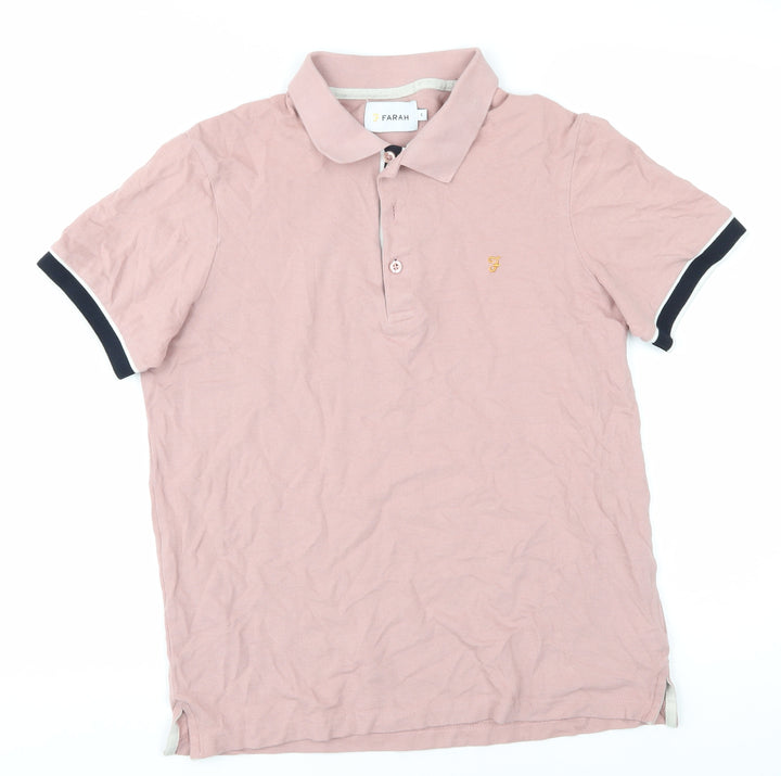 Farah Men's Pink Polo Shirt, Size S, Short Sleeve