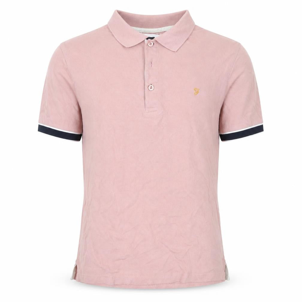 Farah Men's Pink Polo Shirt, Size S, Short Sleeve