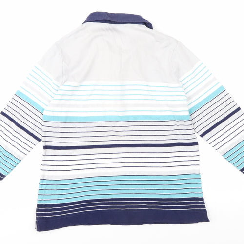 Honor Millburn Unisex White Striped Polo, Size S