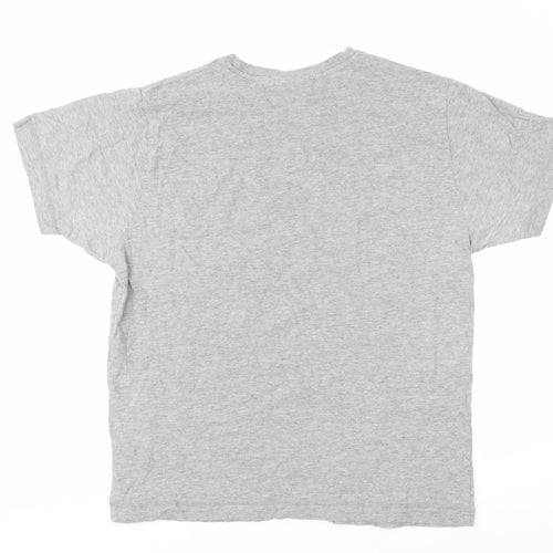 Transalpino Men's Grey Graphic Print Logo T-Shirt L