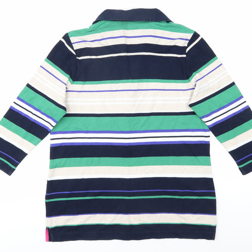 Dash Women's Multicoloured Striped Polo Shirt Size 16