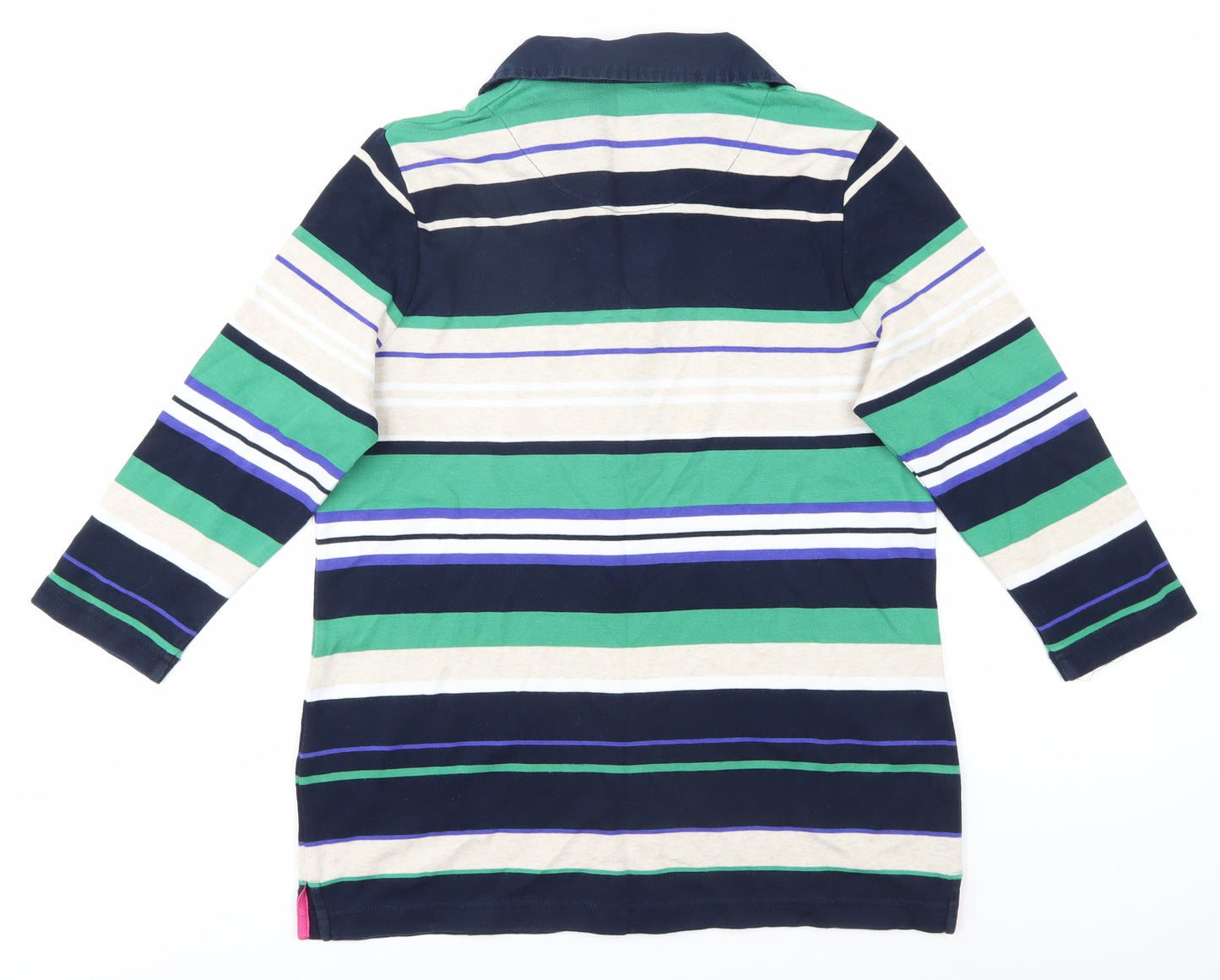 Dash Women's Multicoloured Striped Polo Shirt Size 16