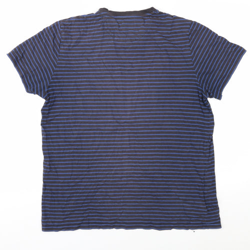 Fred Perry Men's Blue Striped T-Shirt L