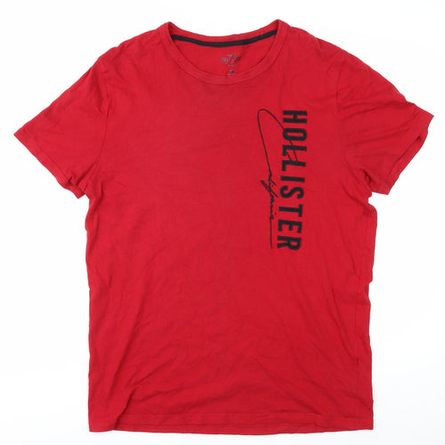 Hollister Men's Red T-Shirt L - Stylish Graphic Tee