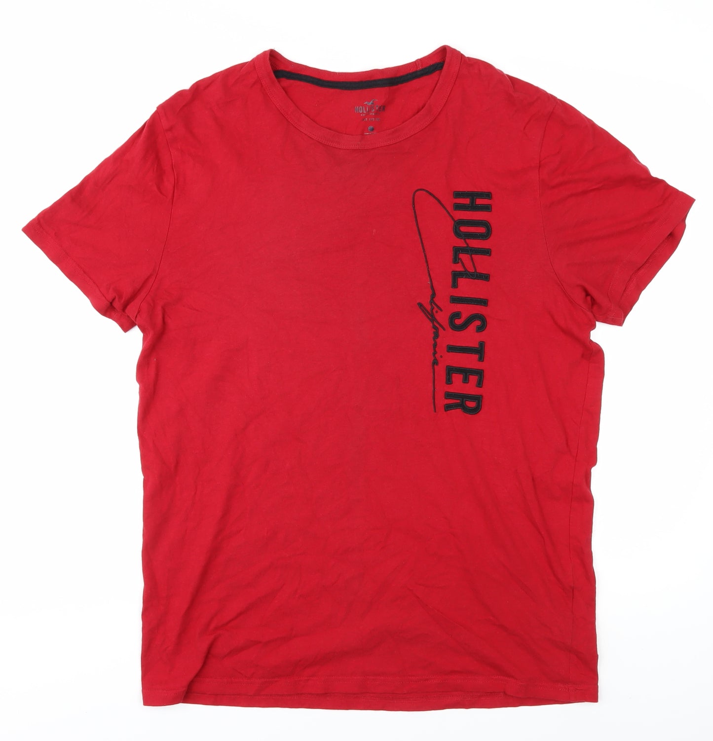 Hollister Men's Red T-Shirt L - Stylish Graphic Tee