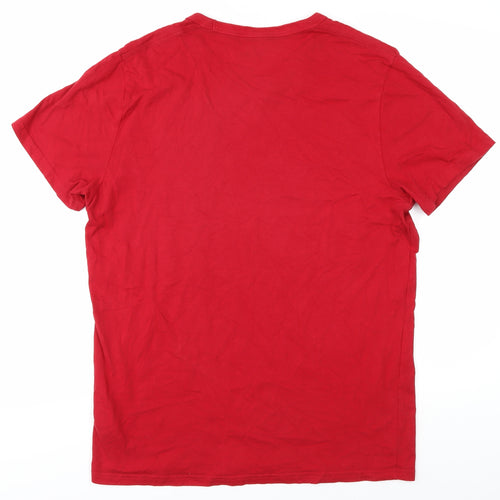 Hollister Men's Red T-Shirt L - Stylish Graphic Tee