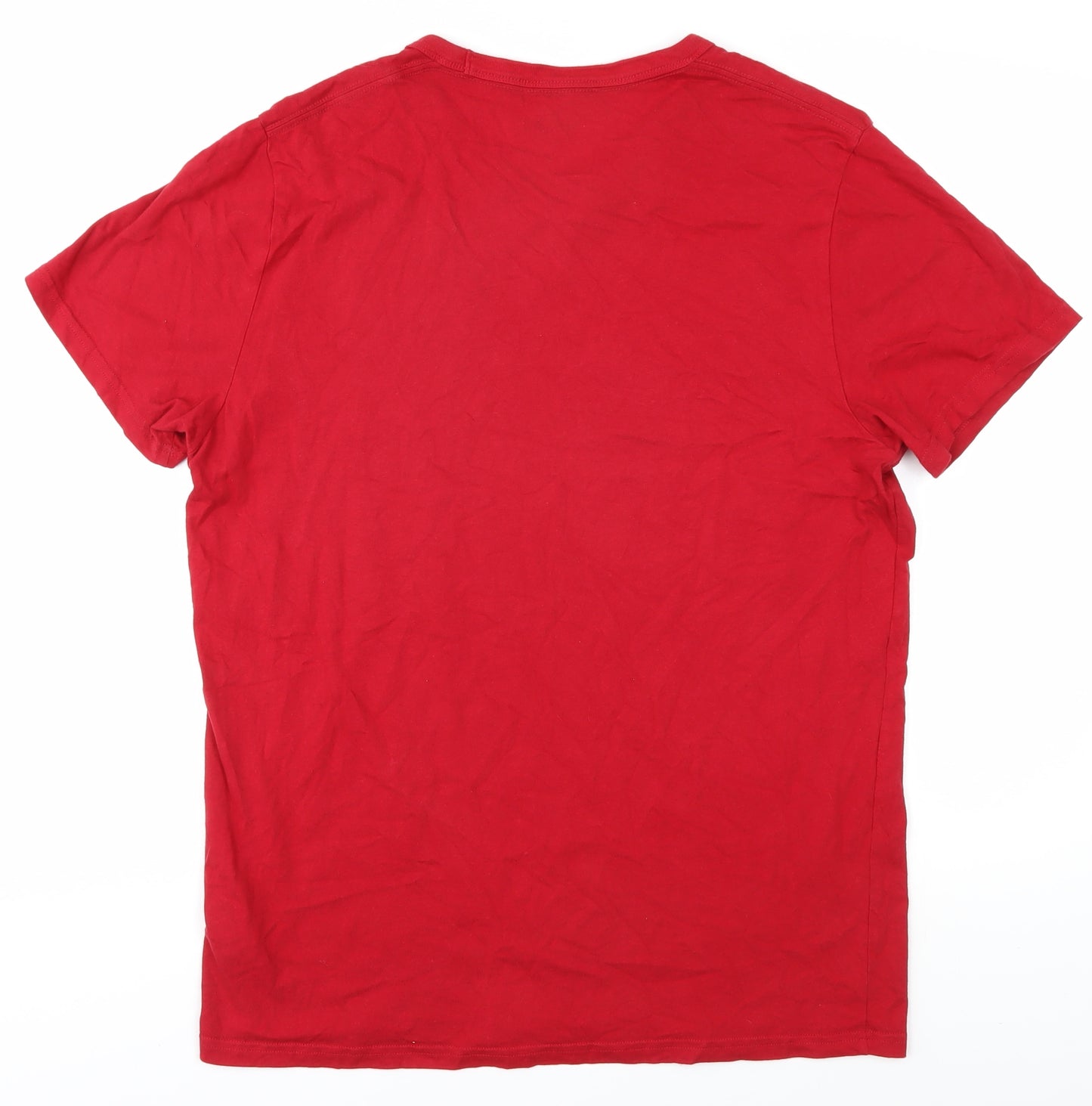 Hollister Men's Red T-Shirt L - Stylish Graphic Tee