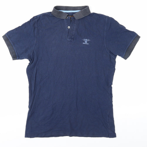 Barbour Men's Blue Polo Shirt Size M Cotton Casual