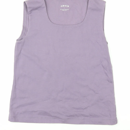 Orvis Women's Purple Scoop Neck Tank, Size S, Casual Cotton Blend