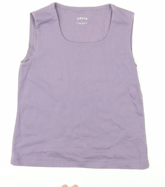 Orvis Women's Purple Scoop Neck Tank, Size S, Casual Cotton Blend