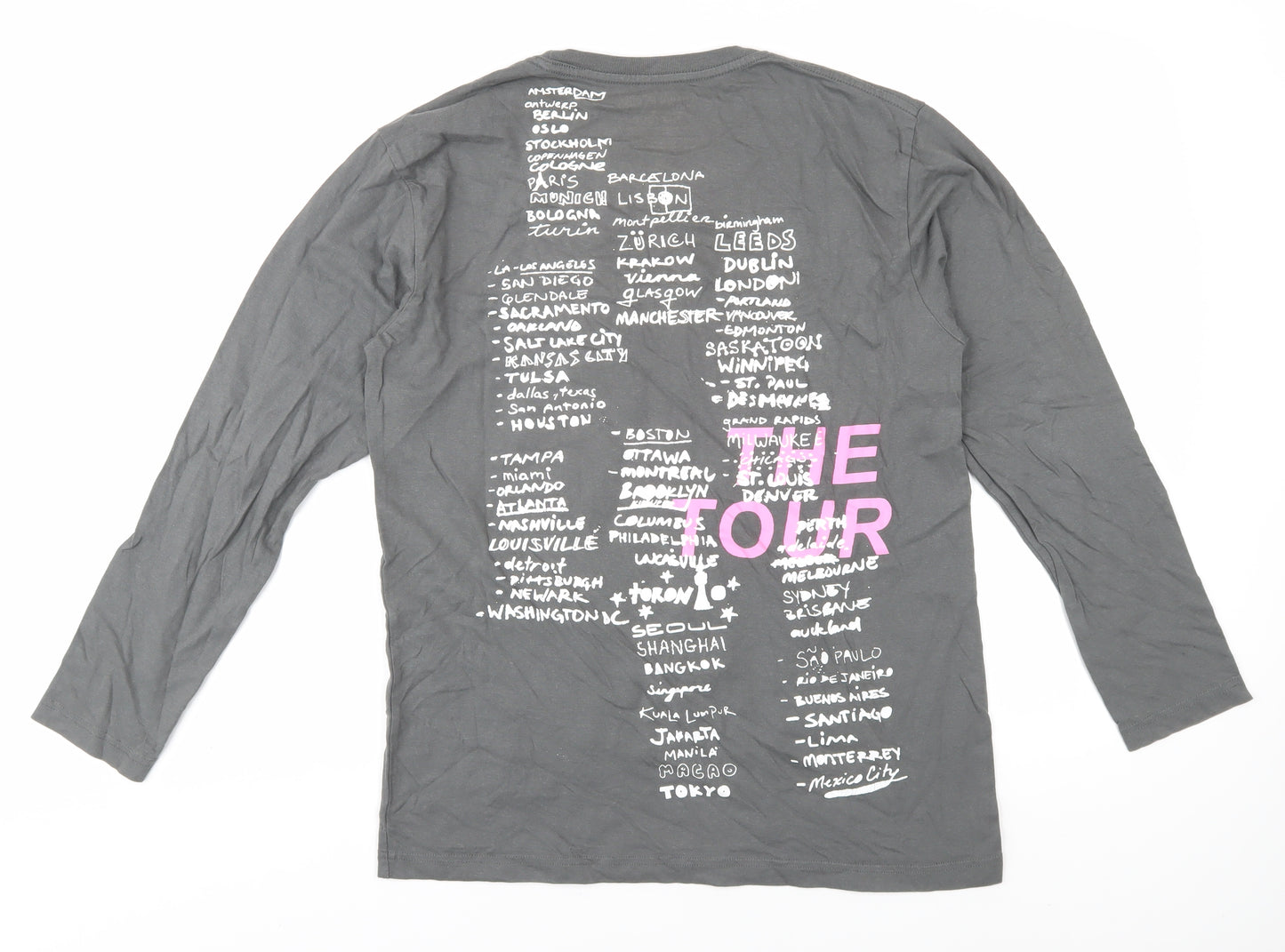 Shawn Mendes Grey Unisex Music Tour T-Shirt M Long Sleeve