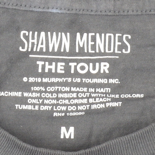 Shawn Mendes Grey Unisex Music Tour T-Shirt M Long Sleeve