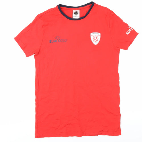 UEFA Men's Red Euro 2020 T-Shirt Size M Crew Neck