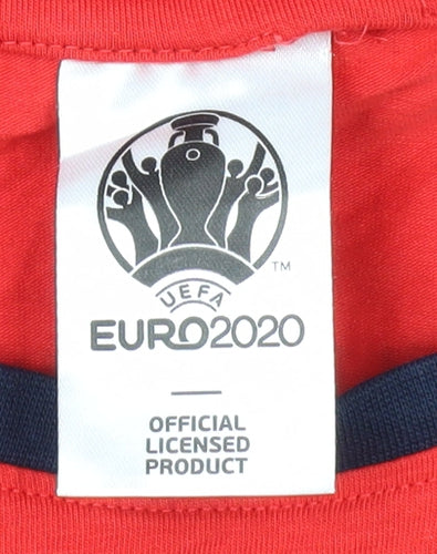 UEFA Men's Red Euro 2020 T-Shirt Size M Crew Neck