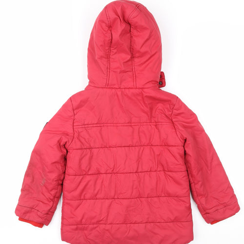 Maine New England Boys Red Hooded Puffer Jacket 4-5 Years