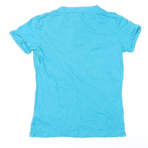 Mexx Women Blue XS Basic T-Shirt Scoop Neck Casual