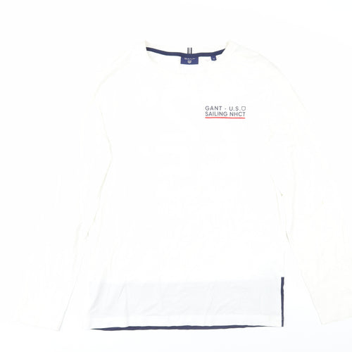 GANT Men's White Nautical Long Sleeve T-Shirt M