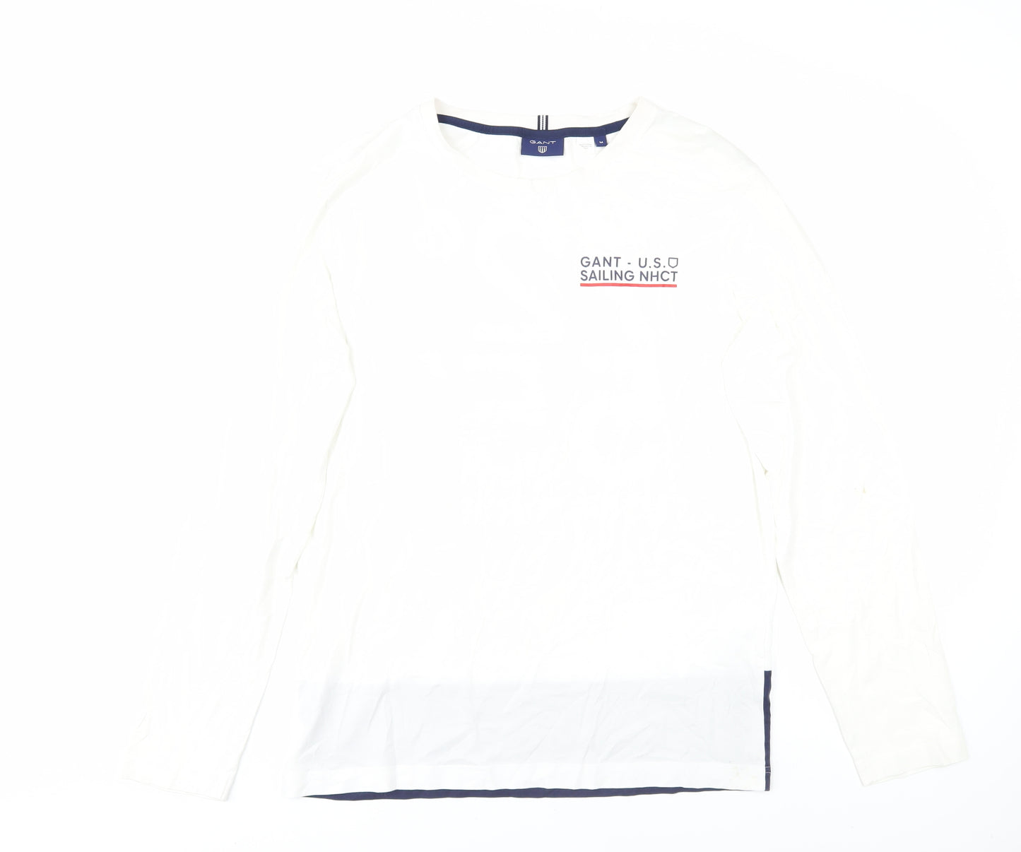 GANT Men's White Nautical Long Sleeve T-Shirt M