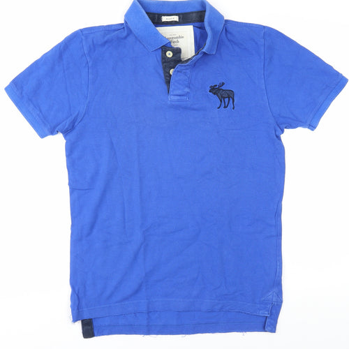 Abercrombie & Fitch Men's Blue Polo Shirt Size S