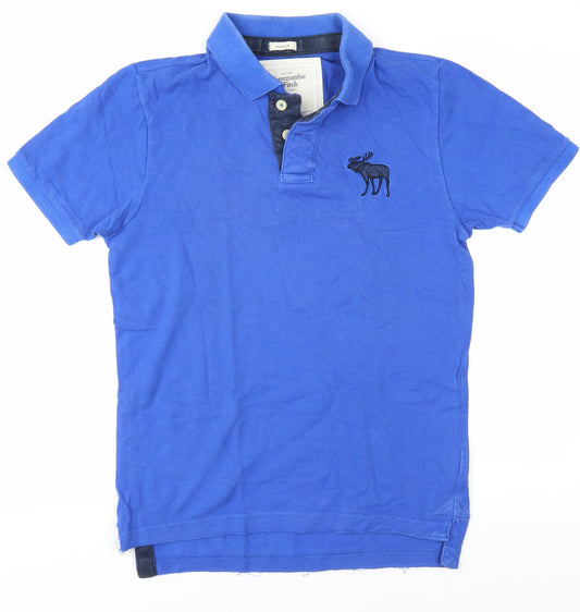 Abercrombie & Fitch Men's Blue Polo Shirt Size S