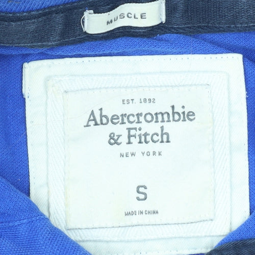 Abercrombie & Fitch Men's Blue Polo Shirt Size S