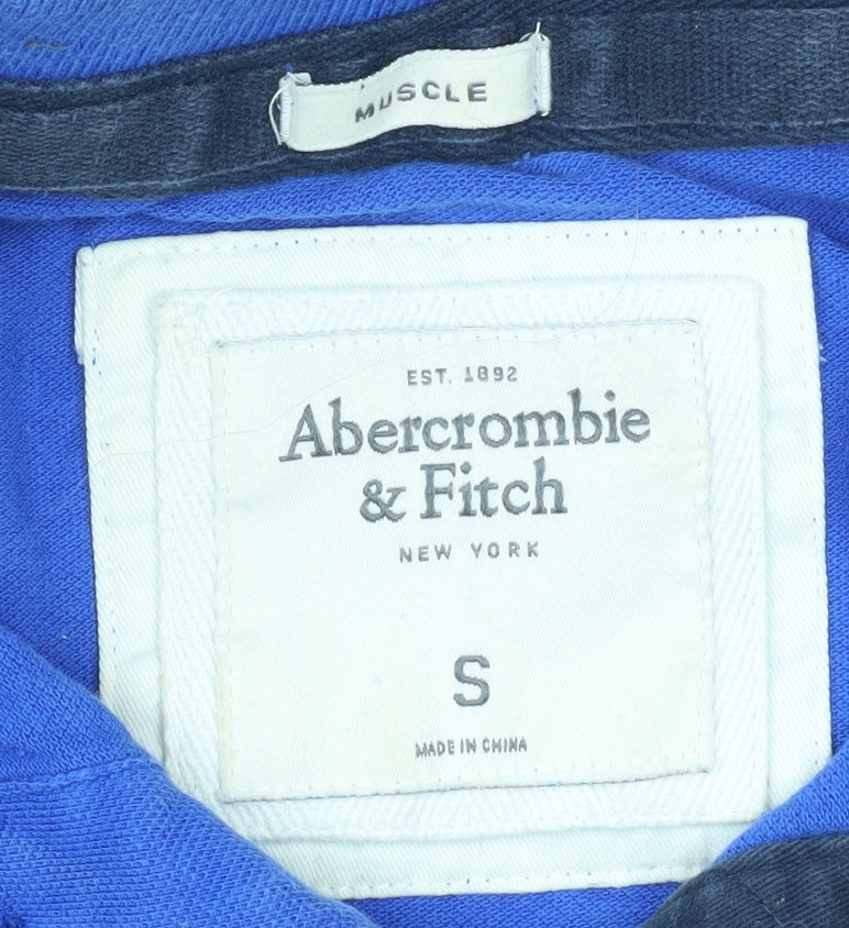 Abercrombie & Fitch Men's Blue Polo Shirt Size S