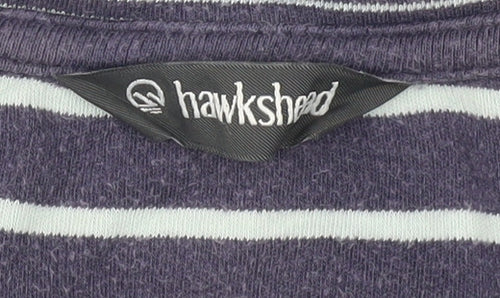 Hawkshead Women's Blue Striped V-Neck T-Shirt Size 12