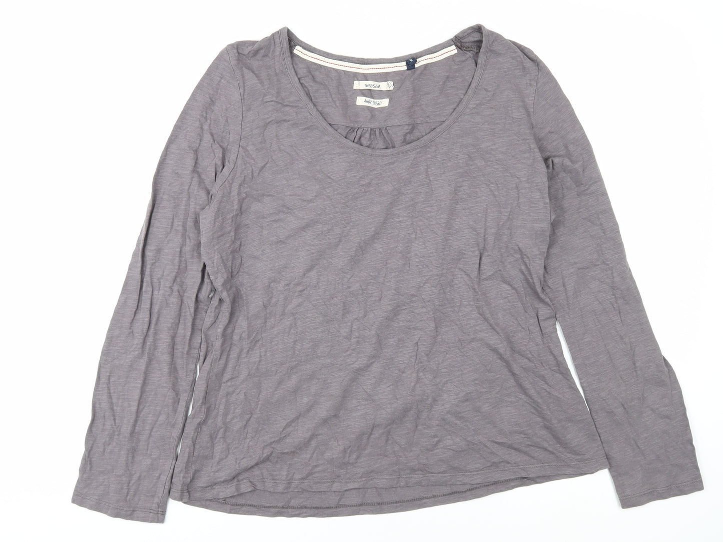 Seasalt Women's Grey Long Sleeve T-Shirt Size 16