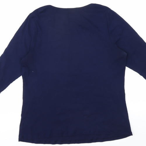 Ralph Lauren Women's Blue 3/4 Sleeve Blouse - XL