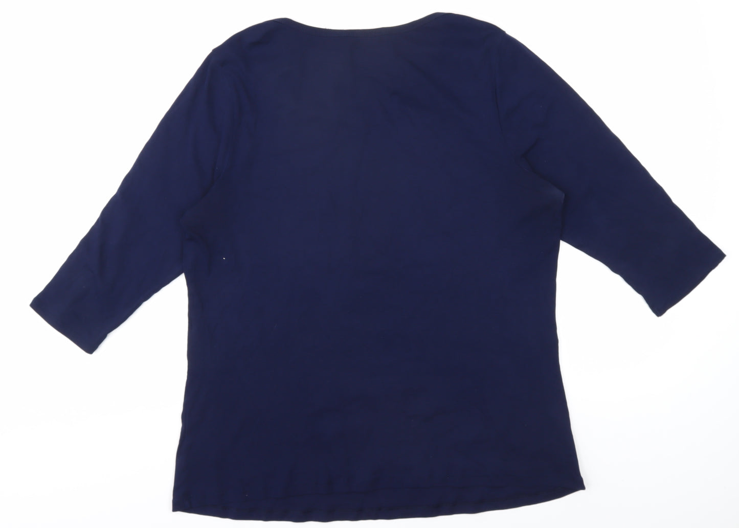 Ralph Lauren Women's Blue 3/4 Sleeve Blouse - XL