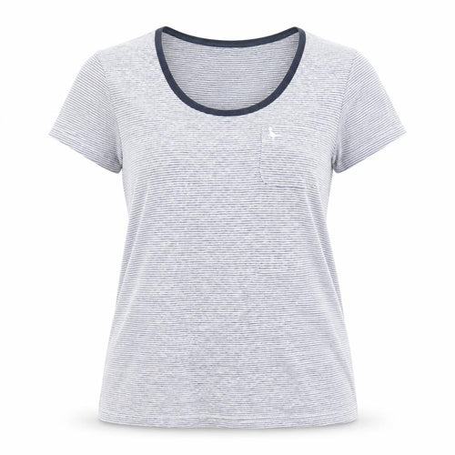 Jack Wills Women's Blue Striped Slim T-Shirt - Size 6
