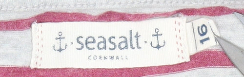 Seasalt Women's Multicoloured Striped T-Shirt Size 16