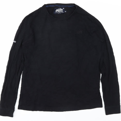 Superdry Men's Black XL Cotton Long Sleeve T-Shirt